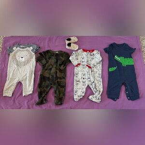 Camouflage and Dog Print Kids One Pieces